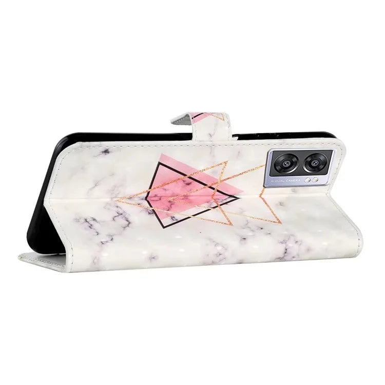 For Oppo A57 (2022) 5G / A77 5G Case 3D Creative Pattern PU Leather Flip Phone Cover