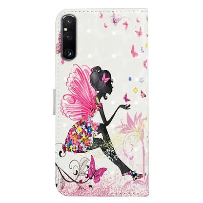 For Sony Xperia 1 V Case 3D Pattern PU Leather Flip Wallet Phone Cover