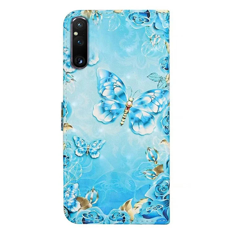 For Sony Xperia 1 V Case 3D Pattern PU Leather Flip Wallet Phone Cover