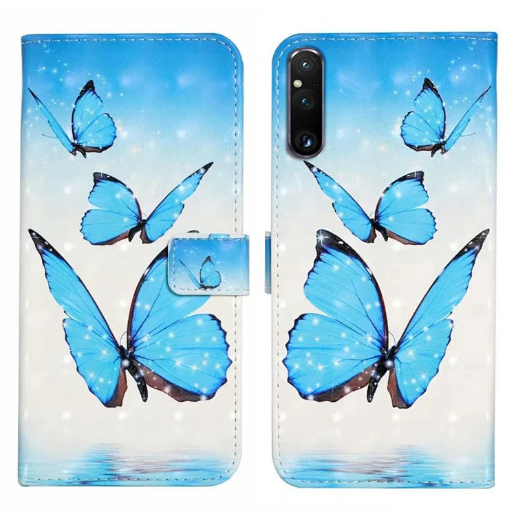 For Sony Xperia 1 V Case 3D Pattern PU Leather Flip Wallet Phone Cover