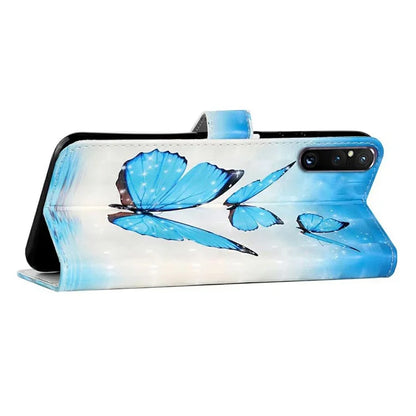 For Sony Xperia 1 V Case 3D Pattern PU Leather Flip Wallet Phone Cover