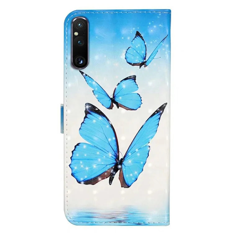 For Sony Xperia 1 V Case 3D Pattern PU Leather Flip Wallet Phone Cover
