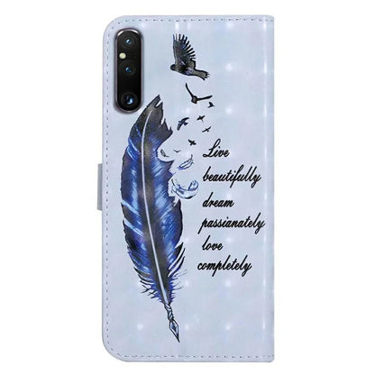 For Sony Xperia 1 V Case 3D Pattern PU Leather Flip Wallet Phone Cover
