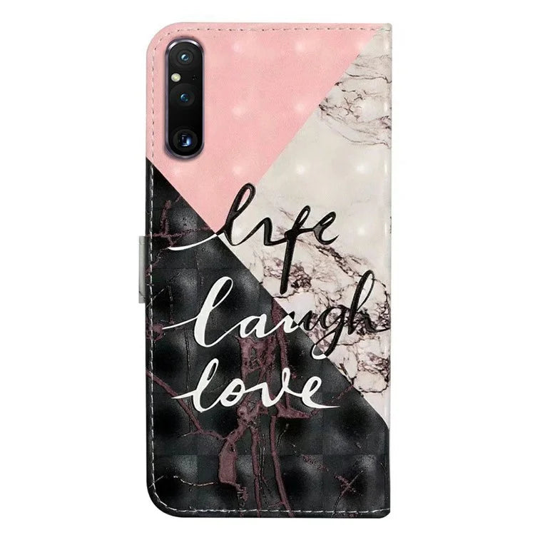 For Sony Xperia 1 V Case 3D Pattern PU Leather Flip Wallet Phone Cover