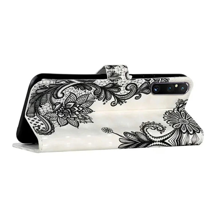 For Sony Xperia 1 V Case 3D Pattern PU Leather Flip Wallet Phone Cover