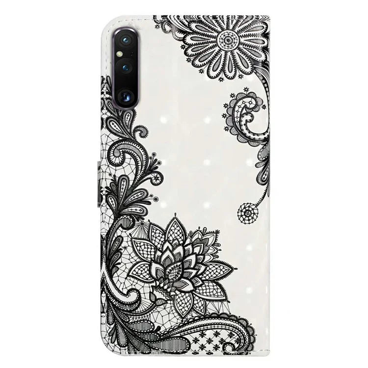 For Sony Xperia 1 V Case 3D Pattern PU Leather Flip Wallet Phone Cover