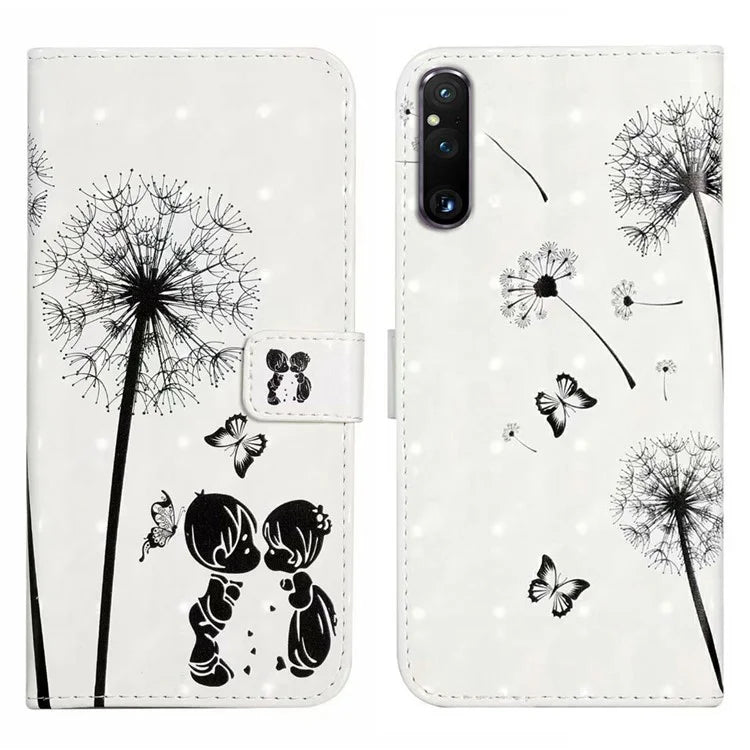 For Sony Xperia 1 V Case 3D Pattern PU Leather Flip Wallet Phone Cover