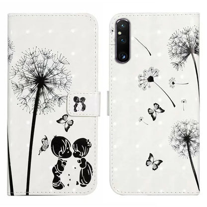 For Sony Xperia 1 V Case 3D Pattern PU Leather Flip Wallet Phone Cover