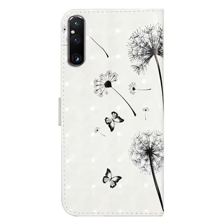 For Sony Xperia 1 V Case 3D Pattern PU Leather Flip Wallet Phone Cover