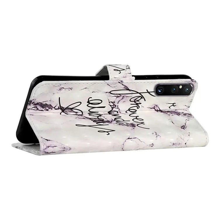 For Sony Xperia 1 V Case 3D Pattern PU Leather Flip Wallet Phone Cover