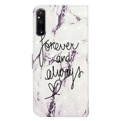 For Sony Xperia 1 V Case 3D Pattern PU Leather Flip Wallet Phone Cover