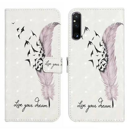 For Sony Xperia 1 V Case 3D Pattern PU Leather Flip Wallet Phone Cover