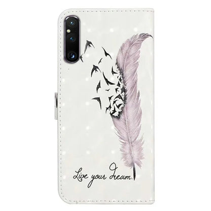 For Sony Xperia 1 V Case 3D Pattern PU Leather Flip Wallet Phone Cover