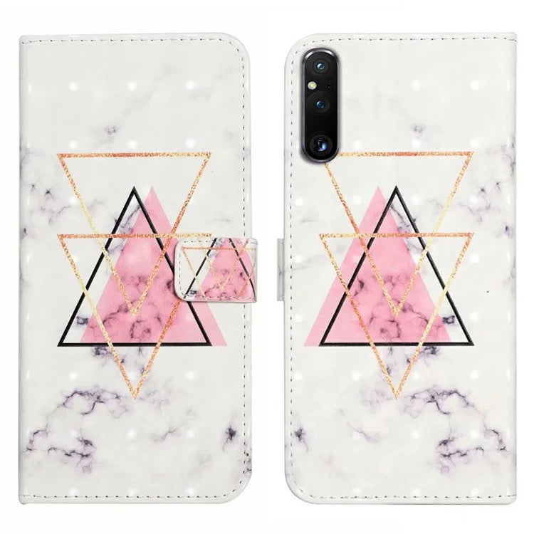 For Sony Xperia 1 V Case 3D Pattern PU Leather Flip Wallet Phone Cover