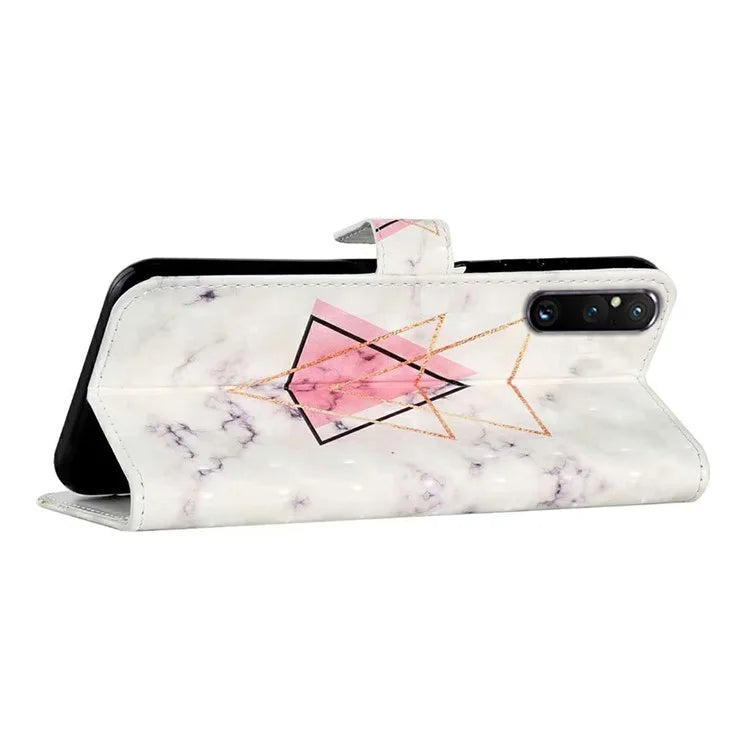 For Sony Xperia 1 V Case 3D Pattern PU Leather Flip Wallet Phone Cover