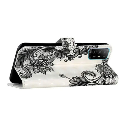 For Oppo A94 5G Case 3D Pattern PU Leather Stand Protective Cover