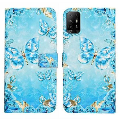 For Oppo A94 5G Case 3D Pattern PU Leather Stand Protective Cover