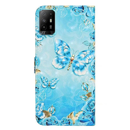 For Oppo A94 5G Case 3D Pattern PU Leather Stand Protective Cover