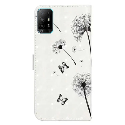 For Oppo A94 5G Case 3D Pattern PU Leather Stand Protective Cover
