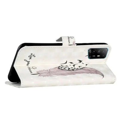 For Oppo A94 5G Case 3D Pattern PU Leather Stand Protective Cover