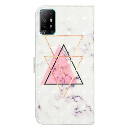 For Oppo A94 5G Case 3D Pattern PU Leather Stand Protective Cover