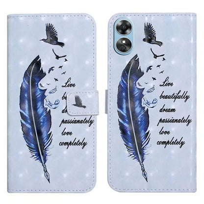 For Oppo A17 4G Case Stand Pattern Printing PU Leather Protective Phone Cover