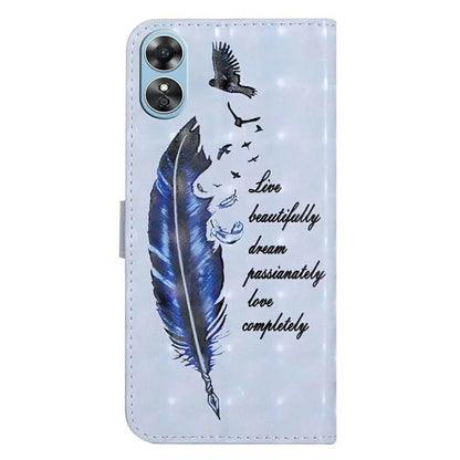 For Oppo A17 4G Case Stand Pattern Printing PU Leather Protective Phone Cover