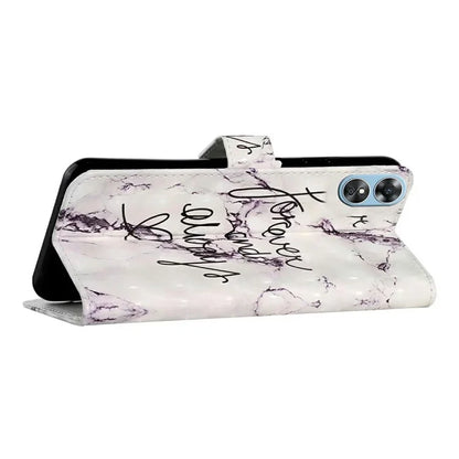 For Oppo A17 4G Case Stand Pattern Printing PU Leather Protective Phone Cover