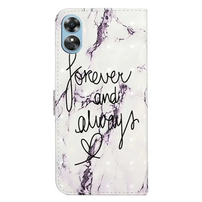 For Oppo A17 4G Case Stand Pattern Printing PU Leather Protective Phone Cover