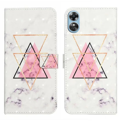For Oppo A17 4G Case Stand Pattern Printing PU Leather Protective Phone Cover