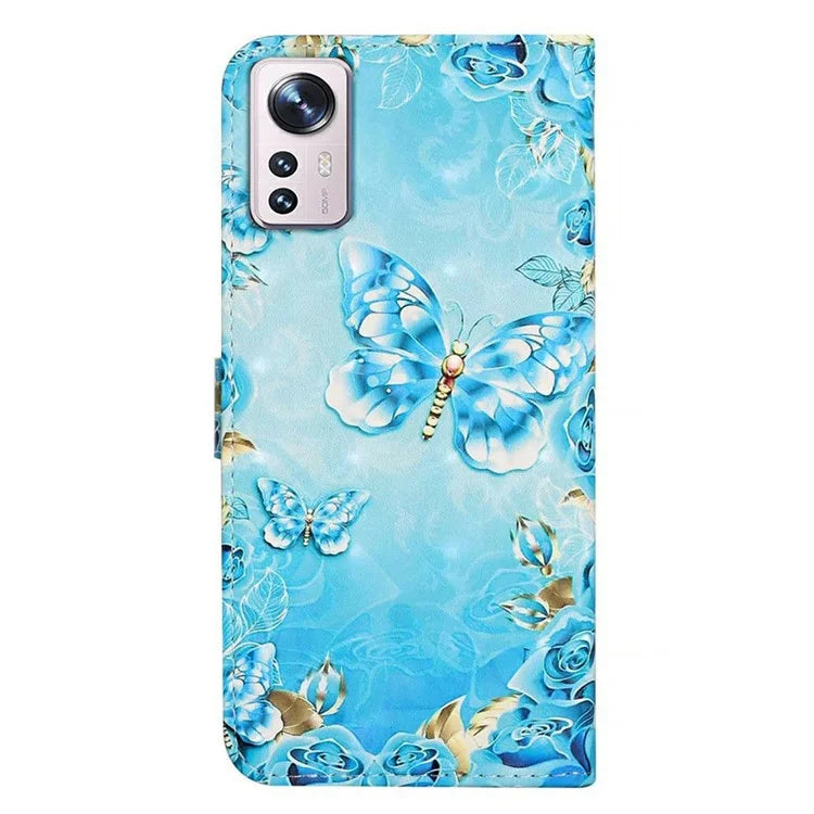 For Xiaomi 12 Lite 5G Case 3D Pattern PU Leather Magnetic Protective Cover