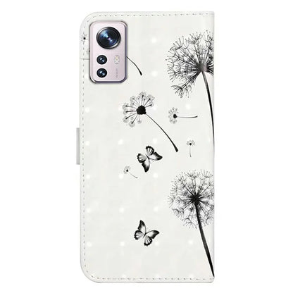 For Xiaomi 12 Lite 5G Case 3D Pattern PU Leather Magnetic Protective Cover