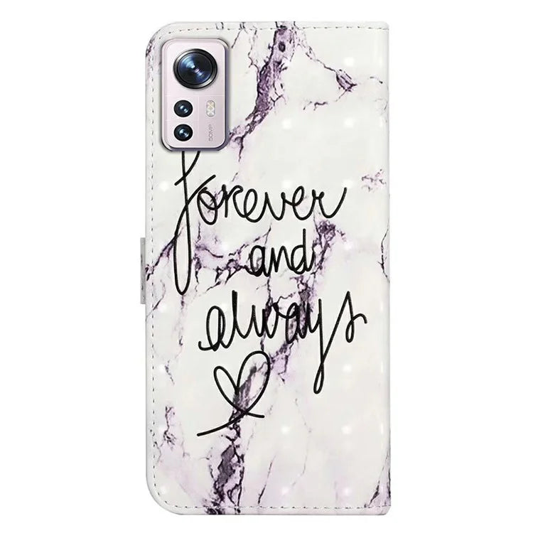 For Xiaomi 12 Lite 5G Case 3D Pattern PU Leather Magnetic Protective Cover