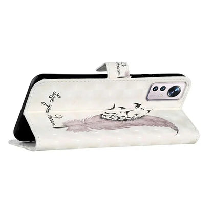 For Xiaomi 12 Lite 5G Case 3D Pattern PU Leather Magnetic Protective Cover