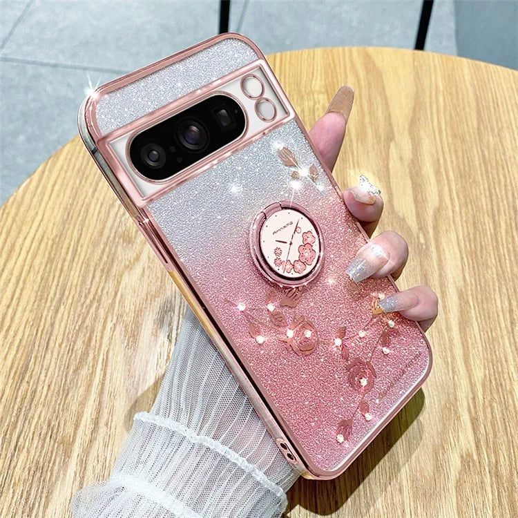 KADEM For Google Pixel 8 Pro Case Ring Kickstand Gradient TPU Phone Cover