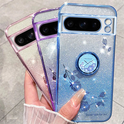 KADEM For Google Pixel 8 Pro Case Ring Kickstand Gradient TPU Phone Cover