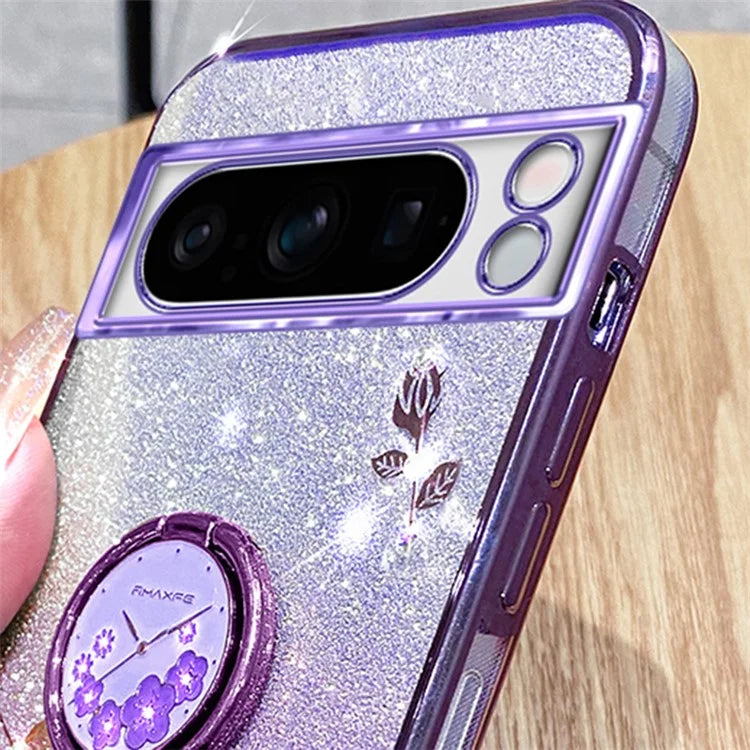 KADEM For Google Pixel 8 Pro Case Ring Kickstand Gradient TPU Phone Cover