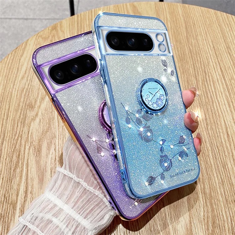 KADEM For Google Pixel 8 Pro Case Ring Kickstand Gradient TPU Phone Cover