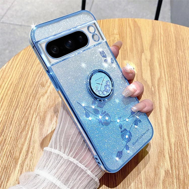 KADEM For Google Pixel 8 Pro Case Ring Kickstand Gradient TPU Phone Cover