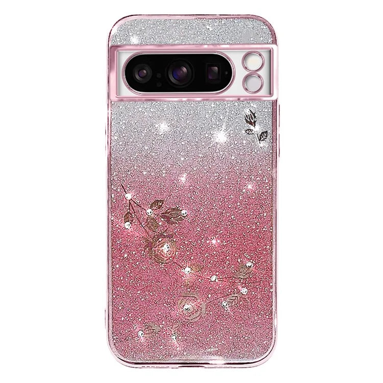KADEM For Google Pixel 8 Pro Case Flower Decor Gradient TPU Smartphone Cover