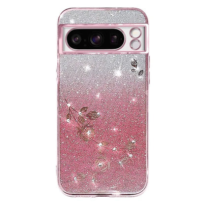 KADEM For Google Pixel 8 Pro Case Flower Decor Gradient TPU Smartphone Cover