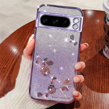 KADEM For Google Pixel 8 Pro Case Flower Decor Gradient TPU Smartphone Cover