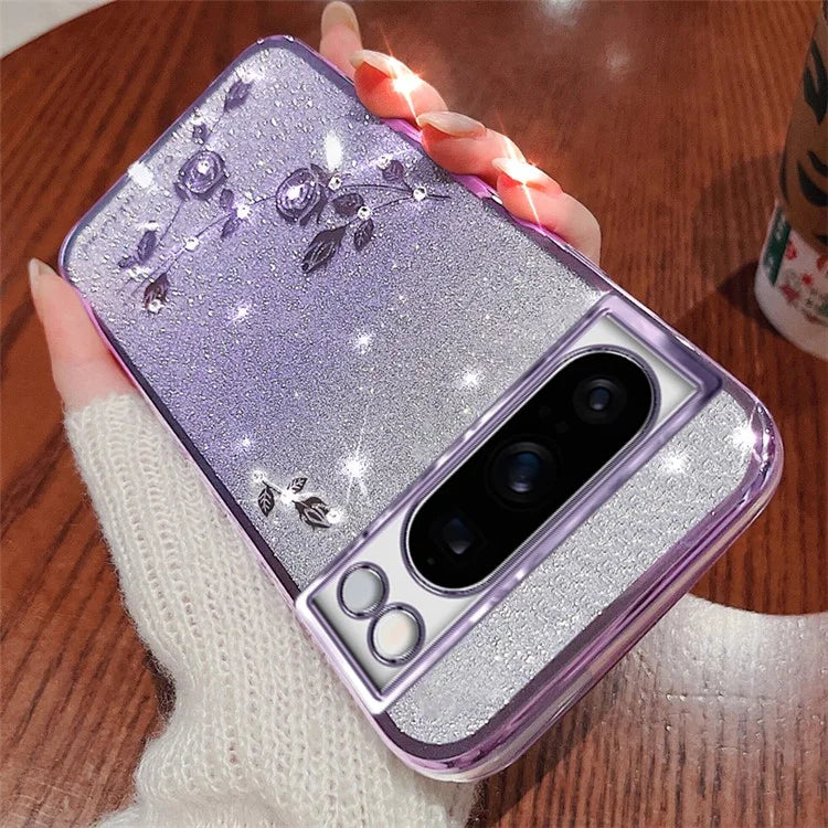 KADEM For Google Pixel 8 Pro Case Flower Decor Gradient TPU Smartphone Cover