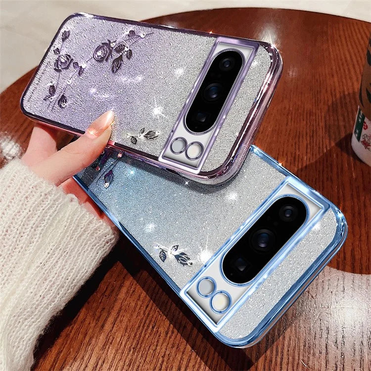 KADEM For Google Pixel 8 Pro Case Flower Decor Gradient TPU Smartphone Cover