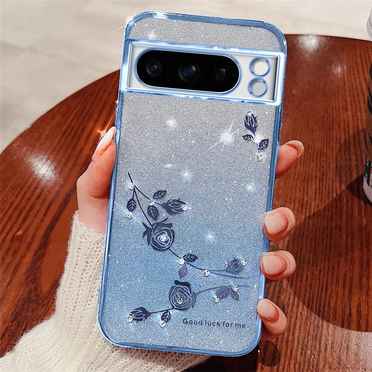 KADEM For Google Pixel 8 Pro Case Flower Decor Gradient TPU Smartphone Cover