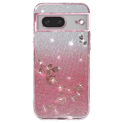 KADEM For Google Pixel 8 Case Flower Decor Gradient TPU Phone Back Cover