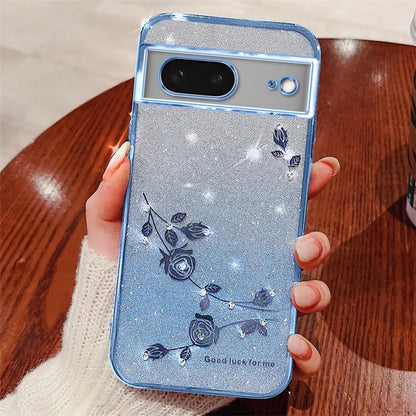 KADEM For Google Pixel 8 Case Flower Decor Gradient TPU Phone Back Cover