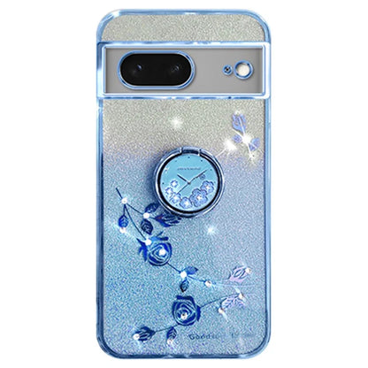KADEM For Google Pixel 7 5G Case Ring Kickstand Gradient TPU Cellphone Cover