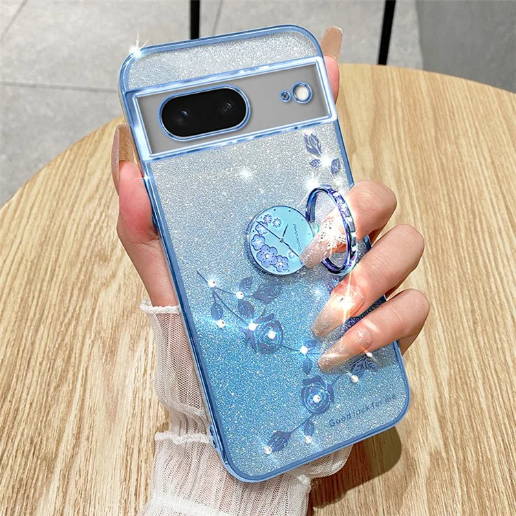 KADEM For Google Pixel 7 5G Case Ring Kickstand Gradient TPU Cellphone Cover