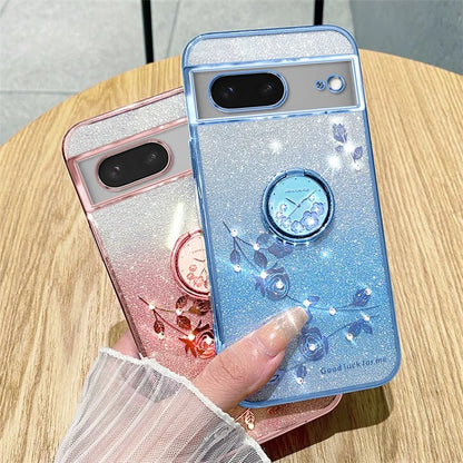 KADEM For Google Pixel 7 5G Case Ring Kickstand Gradient TPU Cellphone Cover